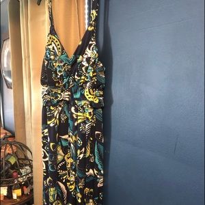 Blue printed sun dress